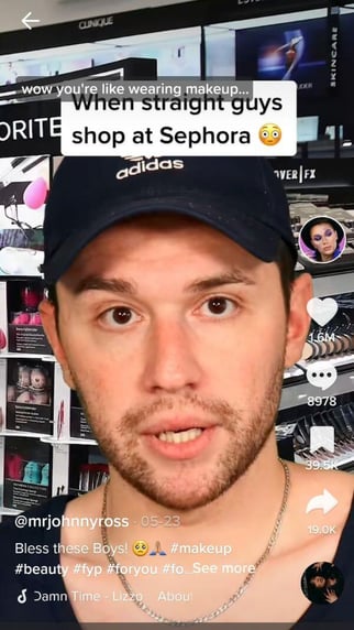 mrjohnnyross TikTok videos on what's it like to work at Sephora