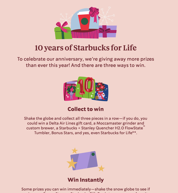starbucks for life campaign